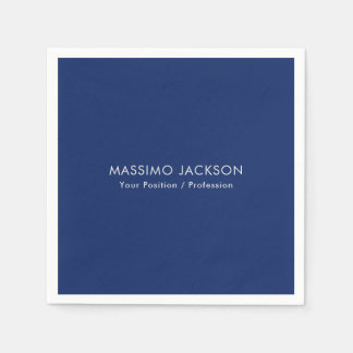 Serviette En Papier Simple Élégant Minimaliste Moderne Bleu