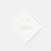 Simple Elegant Monogram Sage Green Wedding