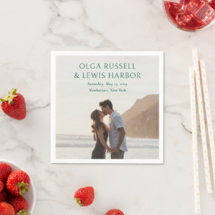 Serviette En Papier Simple Emerald Green Mariage moderne