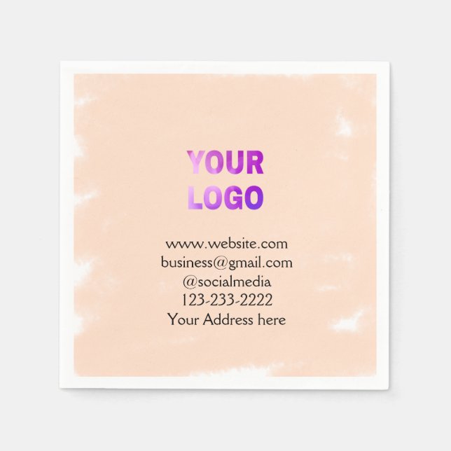 Serviette En Papier simple et minimal ajouter votre logo/design ici te (Devant)