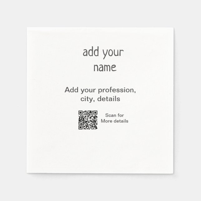 Serviette En Papier Simple et minimal ajouter votre nom de texte titre (Devant)