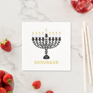 Serviette En Papier Simple Festival des lumières Menorah Hanoukka