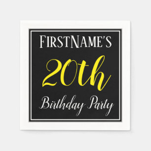 Serviette En Papier Simple, fête d'anniversaire du 20e anniversaire av