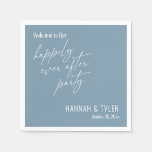 Serviette En Papier Simple Fête de Mariage Dusty Blue