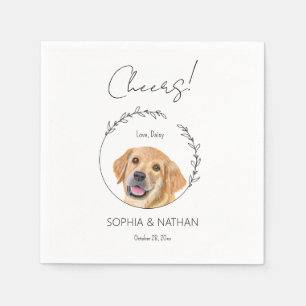 Serviette En Papier Simple Golden Retriever Mariage Cocktail