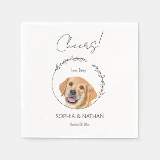 Serviette En Papier Simple Golden Retriever Mariage Cocktail