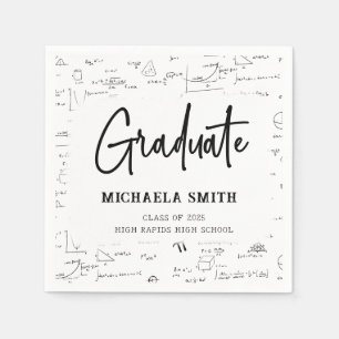 Serviette En Papier Simple High School Math Graduate Party