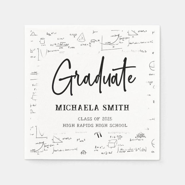 Serviette En Papier Simple High School Math Graduate Party (Devant)