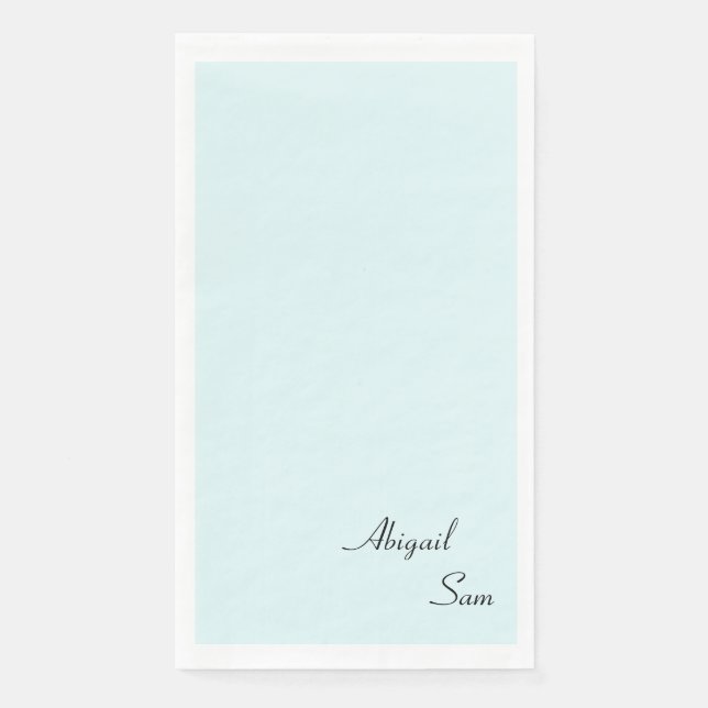 Serviette En Papier Simple Icy Blue personnalisé mariage invité (Devant)
