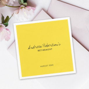 Serviette En Papier Simple Jaune Couleur Uni Moderne Avec Écriture Man