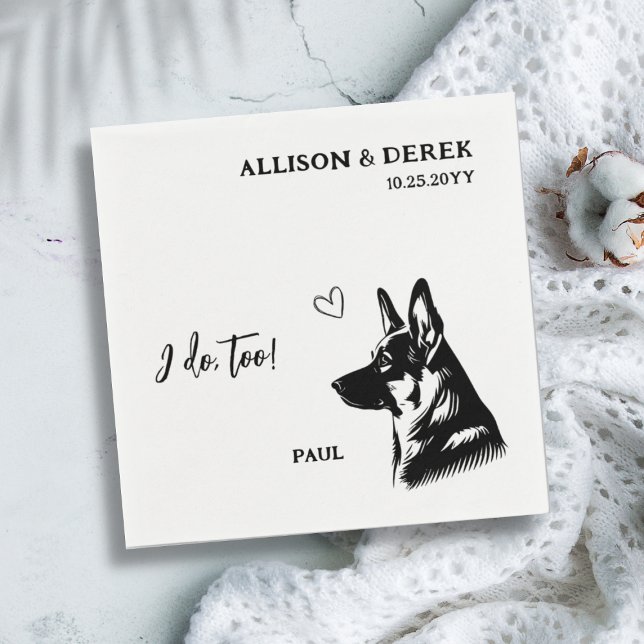 Serviette En Papier Simple je fais trop chien berger allemand Mariage (Créateur téléchargé)