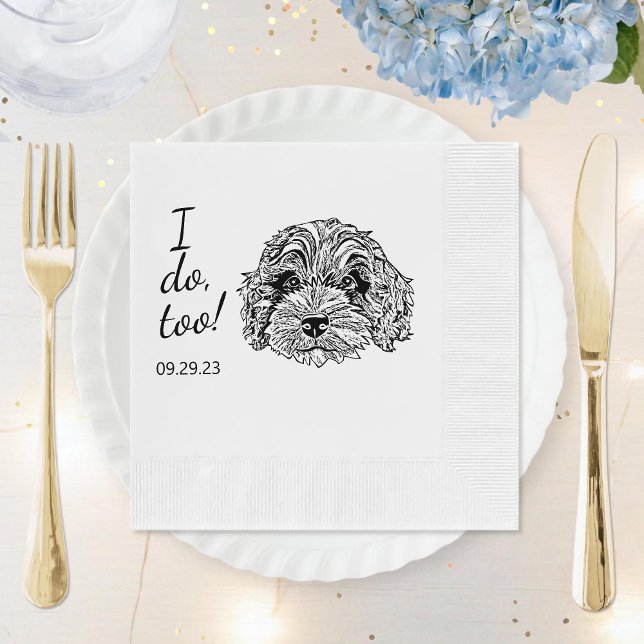 Serviette En Papier Simple je fais trop Mariage de dessin main de chie (Créateur téléchargé)