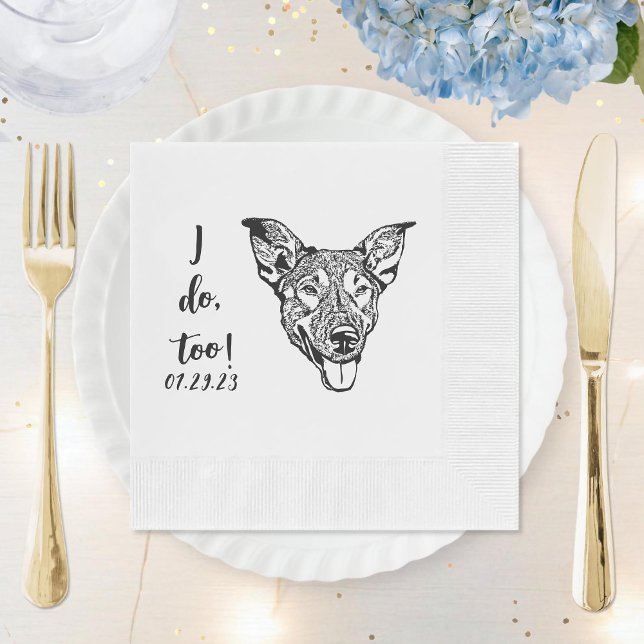 Serviette En Papier Simple je fais trop Mariage de dessin main de chie (Créateur téléchargé)