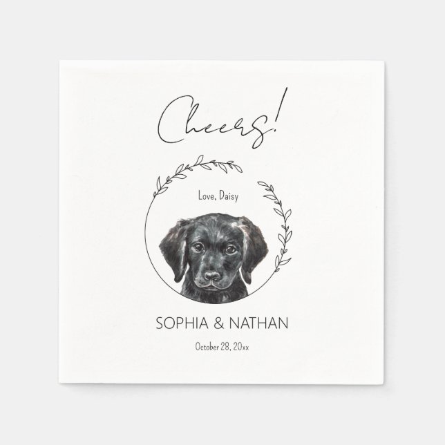 Serviette En Papier Simple Labrador Retriever Mariage Cocktail (Devant)