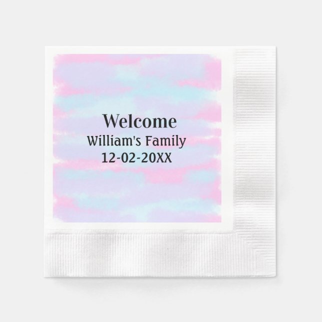 Serviette En Papier simple logo monogramme minimal accueil personnalis (Devant)