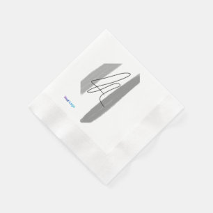 Serviette En Papier Simple logo personnalisé élégant minimaliste ici e