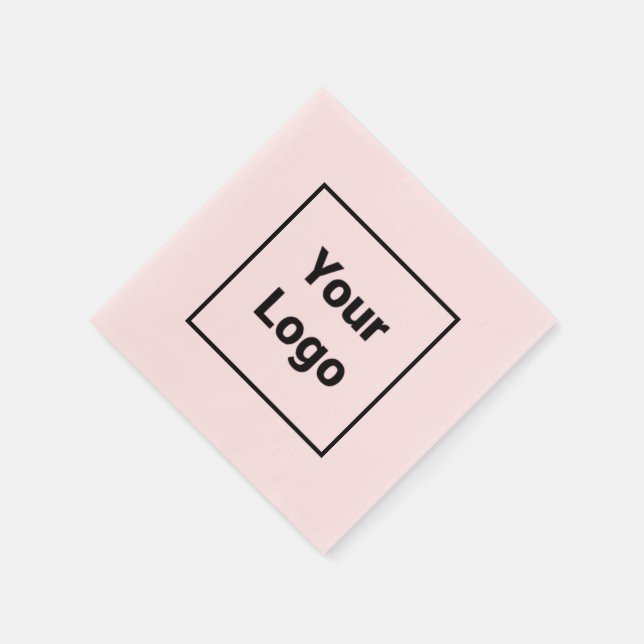 Serviette En Papier Simple logo personnalisé minimal élégant ici entre (Coin)