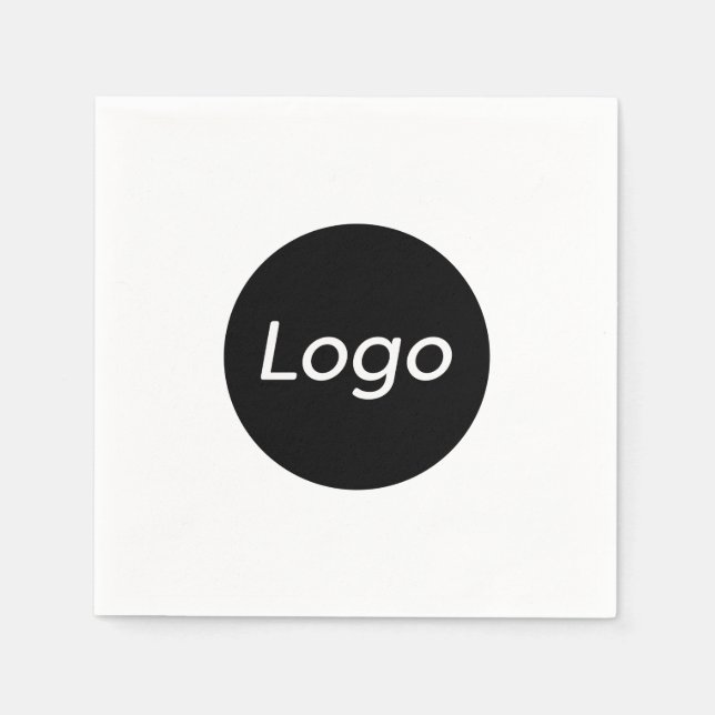 Serviette En Papier Simple Logo professionnel de petite entreprise (Devant)