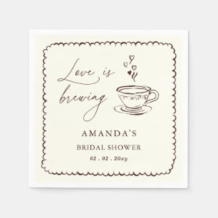 Serviette En Papier Simple Love is Brewing Coffee Bridal Shower 