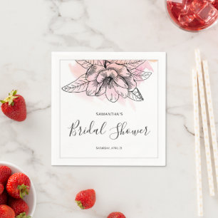 Serviette En Papier Simple Magnolia Rose Clair Délicat Fête de Mariage