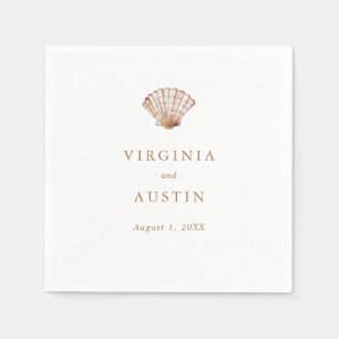Serviette En Papier Simple mariage coquillage