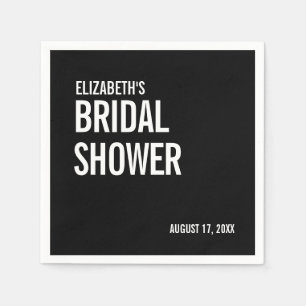 Serviette En Papier Simple Mariage Douche de Typographie