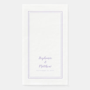 Serviette En Papier Simple Mariage Lavande Minimaliste Moderne Dîner