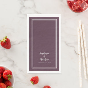 Serviette En Papier Simple Mariage Moderne Minimaliste Violet Dîner