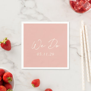 Serviette En Papier Simple mariage moderne pêche