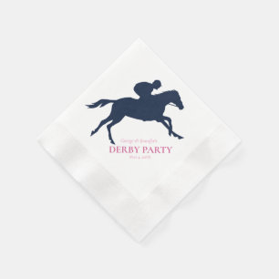 Serviette En Papier Simple Marine Blue Race Horse Silhouette Personnal