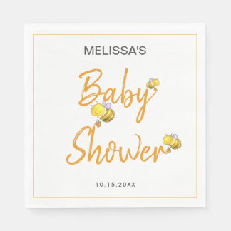Serviette En Papier Simple mignonne Soirée de Baby shower d'abeilles