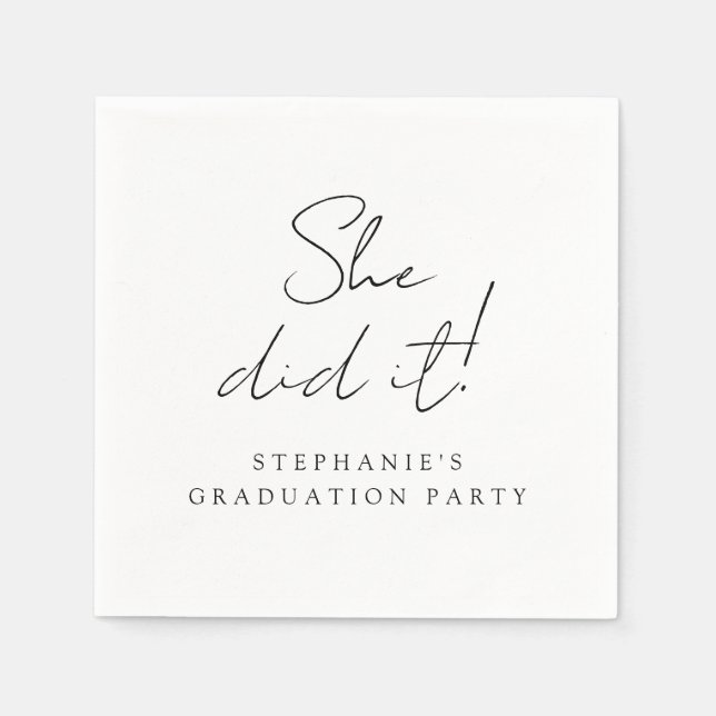 Serviette En Papier Simple minima moderne fête de graduation (Devant)
