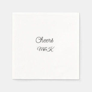 Serviette En Papier Simple minimal ajouter nom acclamations couple nom