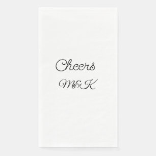 Serviette En Papier Simple minimal ajouter nom acclamations couple nom