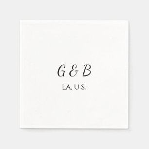 Serviette En Papier SIMPLE MINIMAL ajouter votre nom de couple nom de