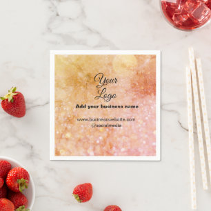 Serviette En Papier simple minimal ajoutez votre logo/design rose oran