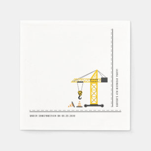 Serviette En Papier Simple minimaliste Cute Construction Thème Party