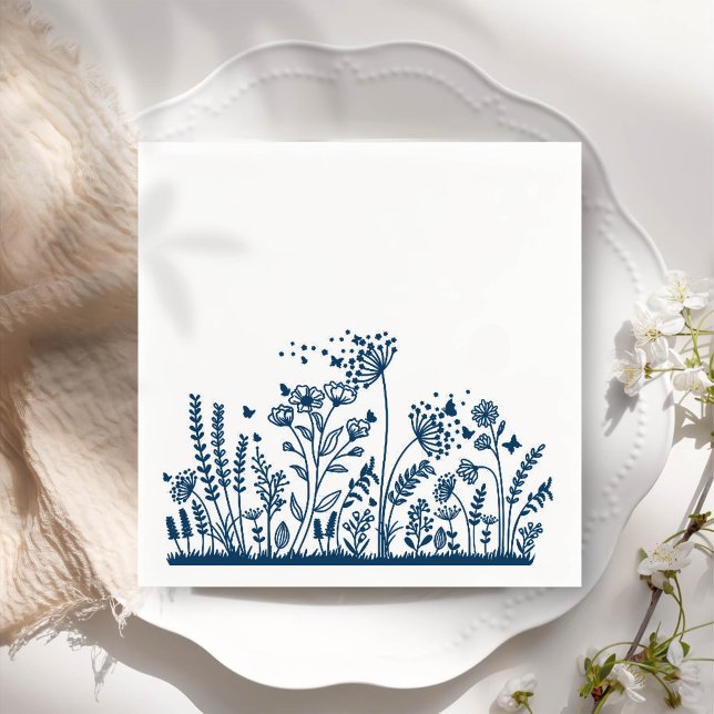 Serviette En Papier Simple minimaliste Dandelion soufflant (Créateur téléchargé)
