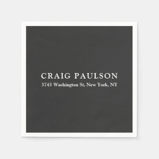 Serviette En Papier Simple minimaliste élégant classique gris foncé