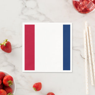 Serviette En Papier Simple minimaliste moderne rouge blanc bleu