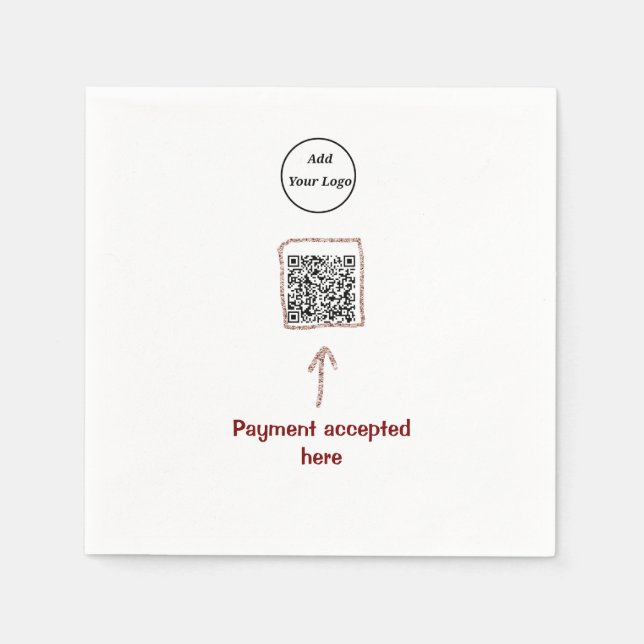 Serviette En Papier Simple minimum q r code ajouter logo code d'analys (Devant)