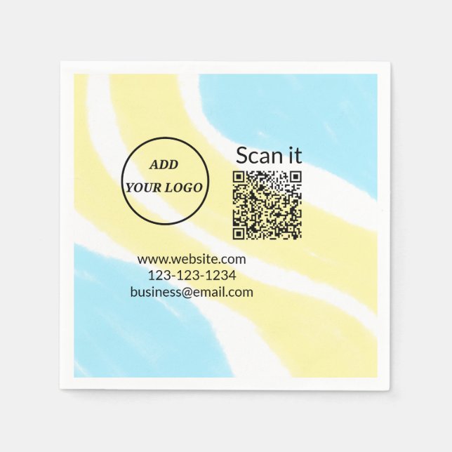 Serviette En Papier Simple minimum q r code ajouter logo code d'analys (Devant)