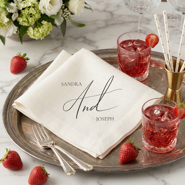 Serviette En Papier Simple modern elegant black and white basic  (Créateur téléchargé)