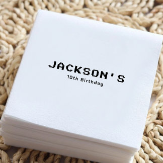 Serviette En Papier Simple Modern Gamer Boys Birthday Party