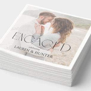 Serviette En Papier Simple Modern Photo Engagement