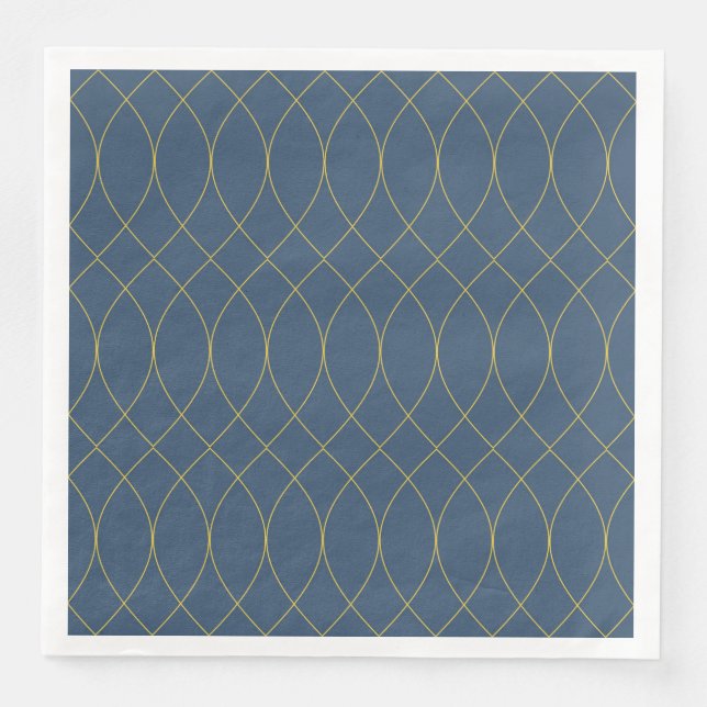 Serviette En Papier Simple, moderne, cool, tendance courbe, lignes ond (Devant)