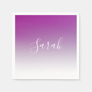 Serviette En Papier Simple Moderne Dégradé Ombré Violet Minimaliste