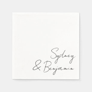 Serviette En Papier Simple Moderne Écriture Minimaliste Mariage Person