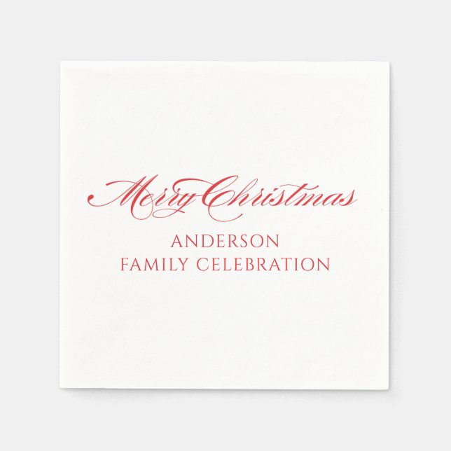 Serviette En Papier Simple Moderne Joyeux Noël  (Devant)