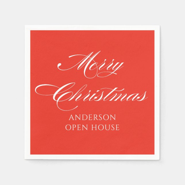 Serviette En Papier Simple Moderne Joyeux Noël  (Devant)